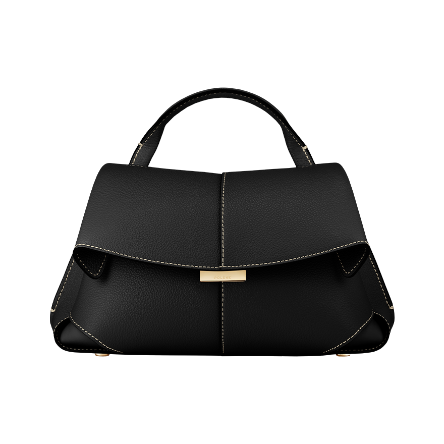 Mokki Mini - Edition Textured Black with Ecru Stitching