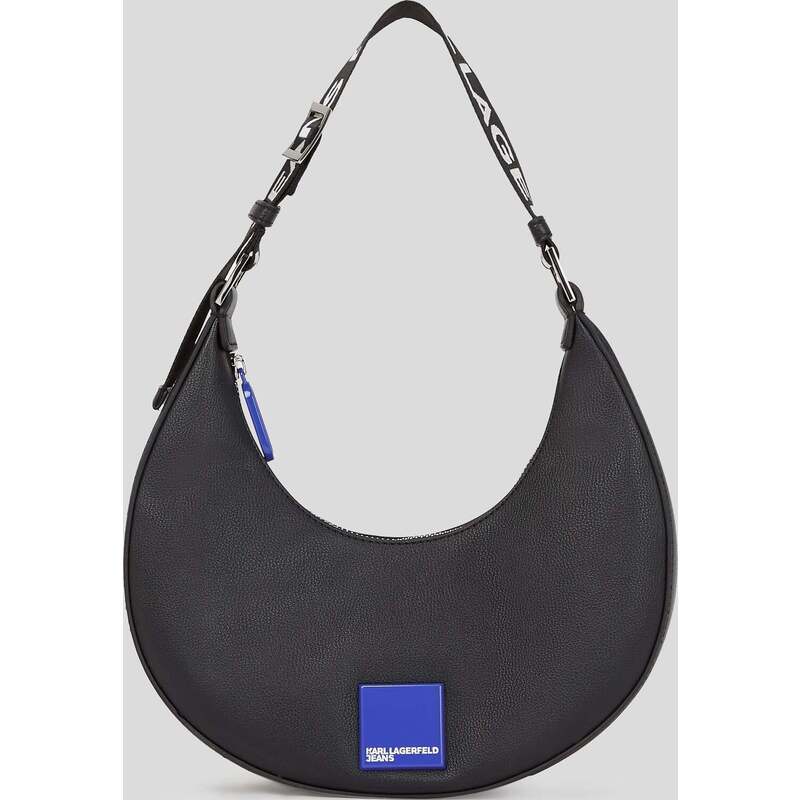 KLJ BOX LOGO HALF-MOON SHOULDER BAG