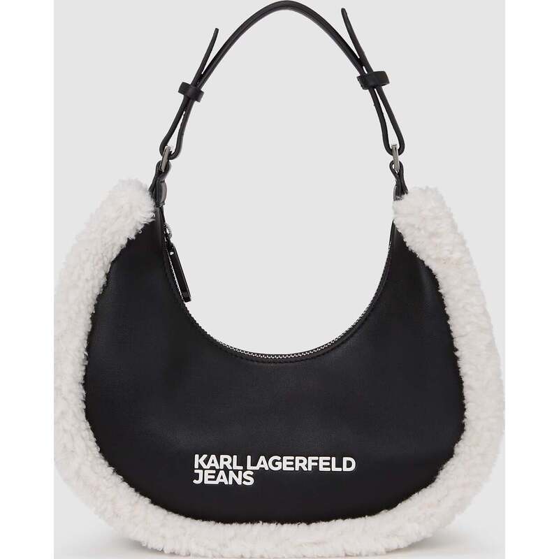 Shearling moon shoulder bag