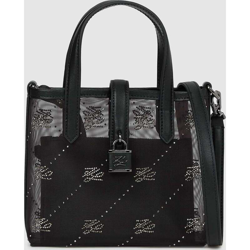 K/Autograph padlock rhinestone tote bag