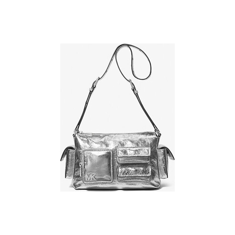 Dakota Medium Crackled Metallic Leather Shoulder Bag