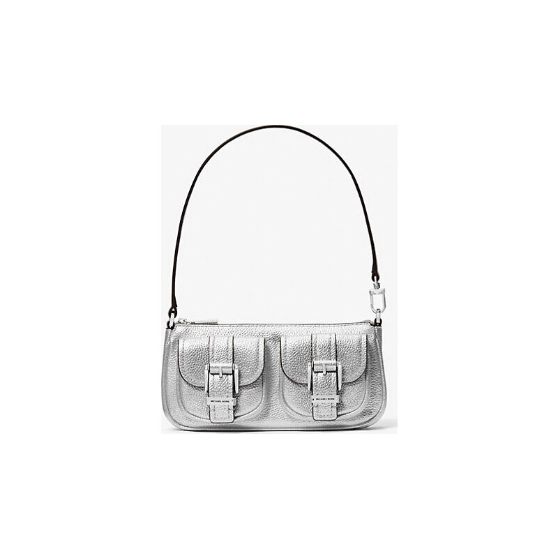 Zoe Small Metallic Leather Pochette