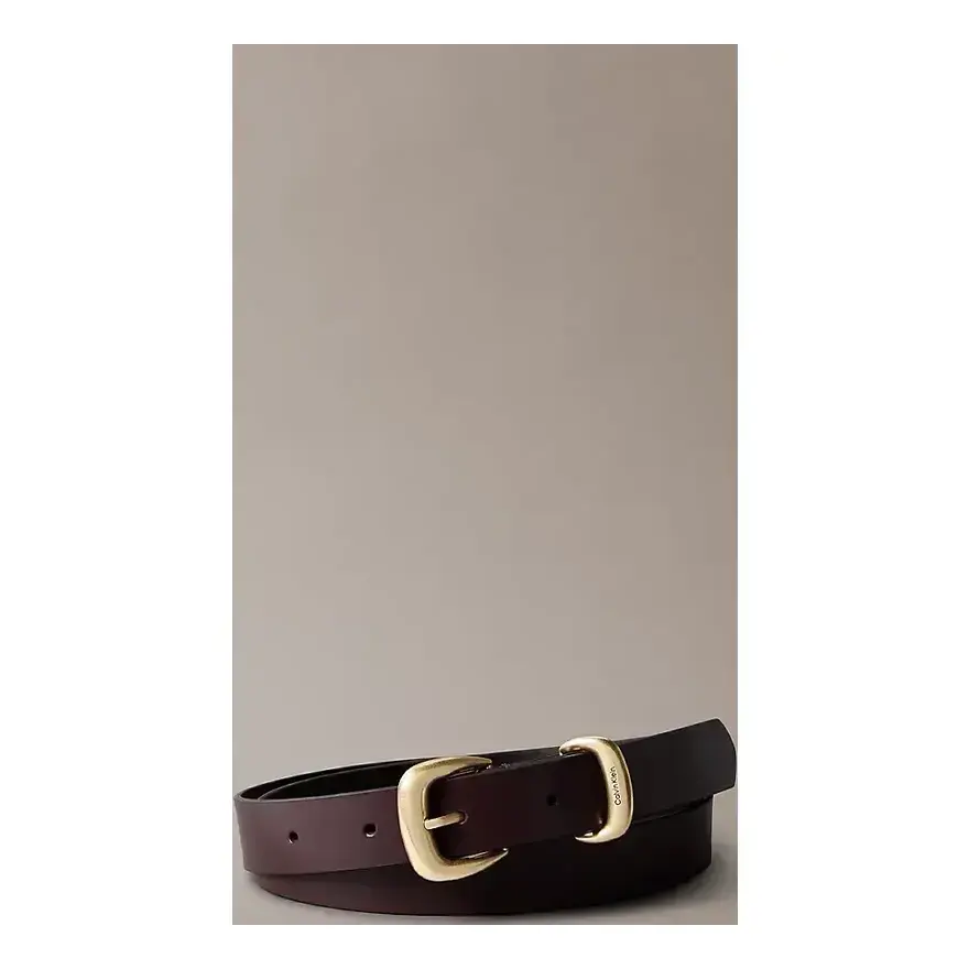 Ceinture à grosse boucle en cuir pleine fleur