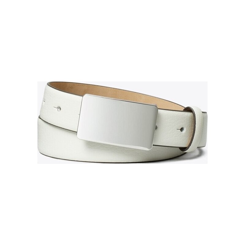 Ceinture à boucle plaque in white, size XS/S
