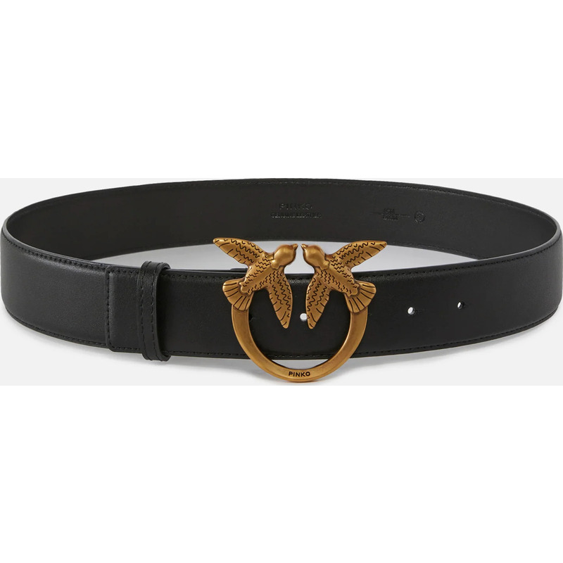 Ceinture large Love Birds en cuir 4cm